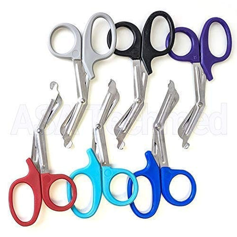 6 Reusable LED Medical Penlight with Pupil Gauge, Nursing Scissors and Penlight, Nursing Supplies Essentials - Clip on Penlight + EMT Shears + AAA Batteries - ASA TECHMED