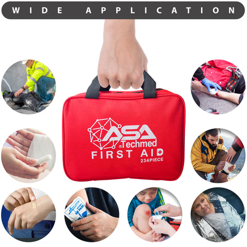 234 Piece All Purpose First Aid Kit Compact for Emergencies at Home, Workplace First Aid Kits