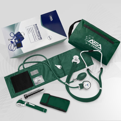 Nurse Essentials Professional Kit with Handheld Travel Case | 3 Part Kit Includes Adult Aneroid Sphygmomanometer Blood Pressure Monitor, Stethoscope, Diagnostic Otoscope Nurse Kits