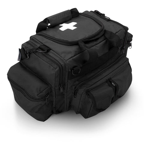 Deluxe First Aid Responder EMS Emergency Medical Trauma Bag - Assorted Colors Black EMT Gear