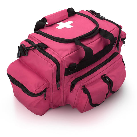 Deluxe First Aid Responder EMS Emergency Medical Trauma Bag - Assorted Colors Pink EMT Gear