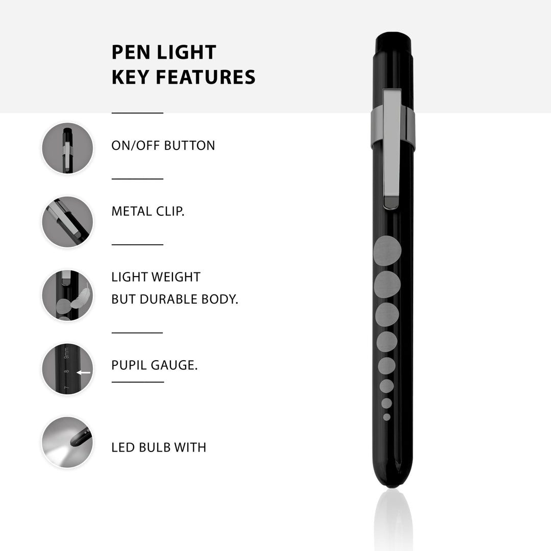 Aluminum Medical Penlight with Pupil Gauge - LED Diagnostic Tool - ASA TECHMED