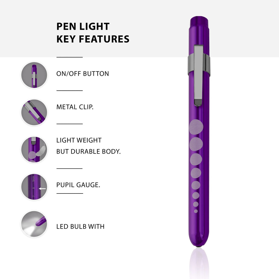 Aluminum Medical Penlight with Pupil Gauge - LED Diagnostic Tool - ASA TECHMED