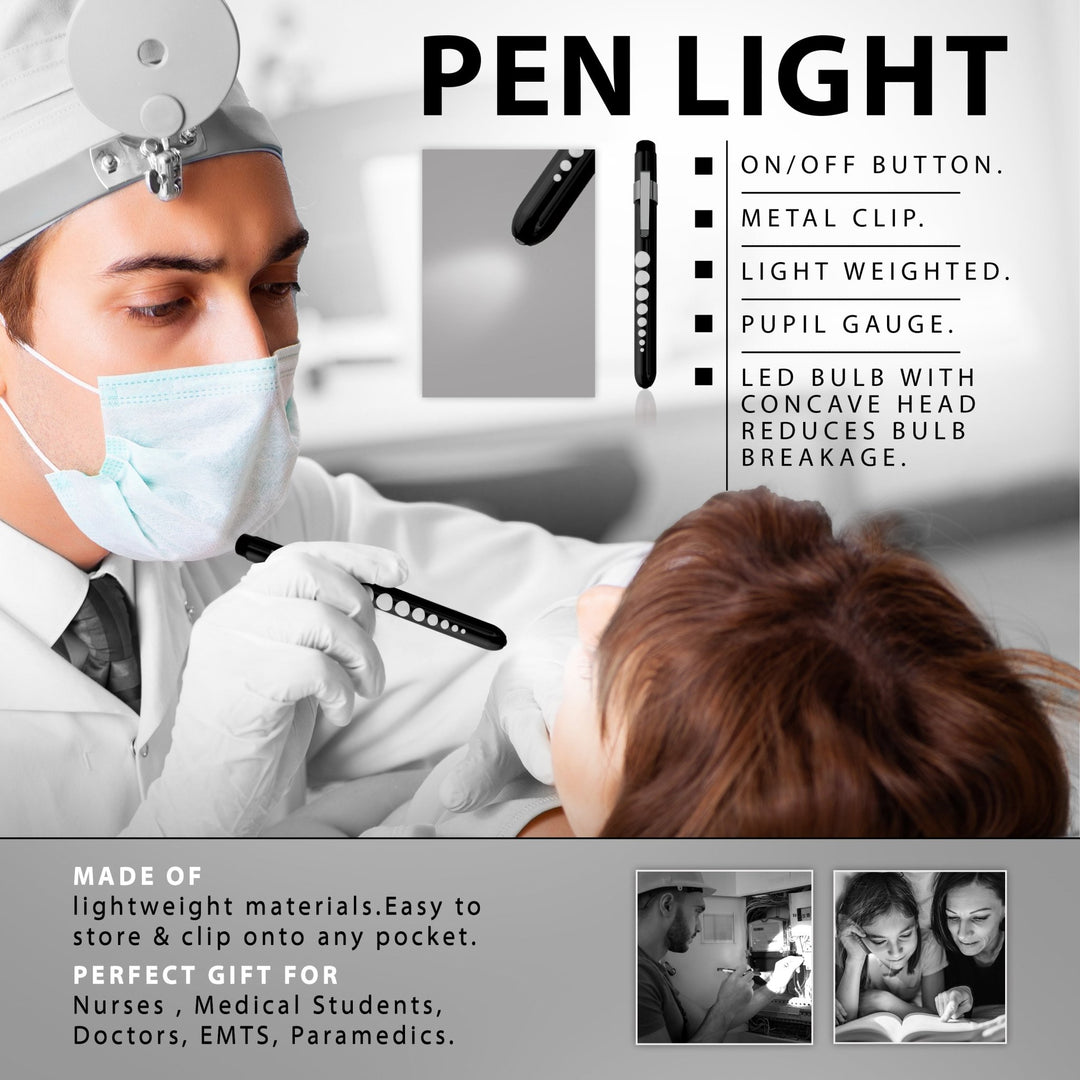Aluminum Medical Penlight with Pupil Gauge - LED Diagnostic Tool - ASA TECHMED