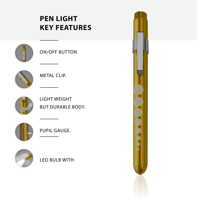 Aluminum Medical Penlight with Pupil Gauge - LED Diagnostic Tool - ASA TECHMED