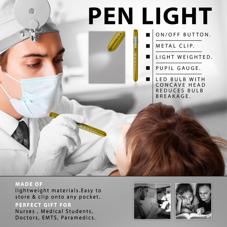 Aluminum Medical Penlight with Pupil Gauge - LED Diagnostic Tool - ASA TECHMED