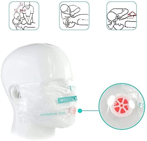 ASA Techmed 10 pc CPR Face Shield Mask Key Chain Emergency Kit CPR Face Shields for First Aid + CPR Training - ASA TECHMED