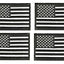 ASA Techmed 4 Pack Black and White US USA Flag Embroidered Patch Military Iron On Sew On Tactical Morale Patch for Hats Backpacks Caps Jackets + More - ASA TECHMED