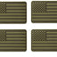 ASA Techmed 4 Pack Military Army US USA Flag Patch Green Emblem PVC United States of America Tactical Morale Patch for Hats Backpacks Caps Jackets + More - ASA TECHMED
