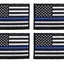 ASA Techmed 4 Pack US USA Flag Embroidered Patch Thin Blue Line Police Emblem Military Iron On Sew On Tactical Morale Patch for Hats Backpacks Caps Jackets + More - ASA TECHMED