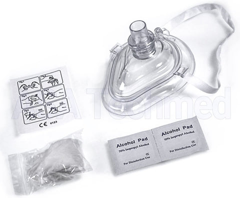 ASA TECHMED Adult/Child CPR Pocket Resuscitator Rescue Mask with 2 Keychain CPR Face Shields - ASA TECHMED