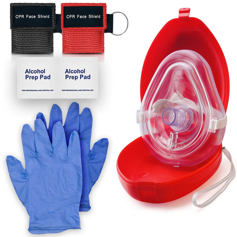 ASA TECHMED Adult/Child CPR Pocket Resuscitator Rescue Mask with 2 Keychain CPR Face Shields - ASA TECHMED