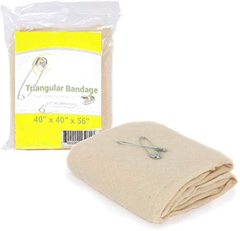 ASA Techmed First Aid Triangular Bandage, 40" x 40" x 56", 12 Count - 100% Cotton - ASA TECHMED