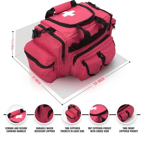 ASA TECHMED Medical Trauma Bag - Deluxe First Aid Responder EMS Emergency Medical Trauma Bag, Assorted Colors - ASA TECHMED