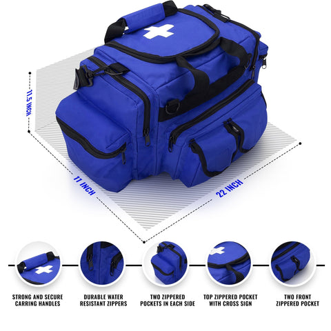 ASA TECHMED Medical Trauma Bag - Deluxe First Aid Responder EMS Emergency Medical Trauma Bag, Assorted Colors - ASA TECHMED