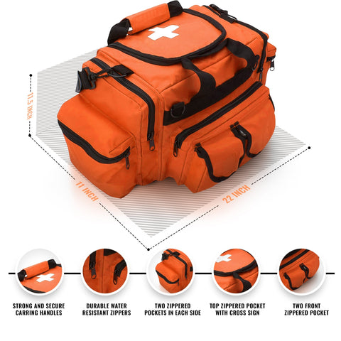 ASA TECHMED Medical Trauma Bag - Deluxe First Aid Responder EMS Emergency Medical Trauma Bag, Assorted Colors - ASA TECHMED