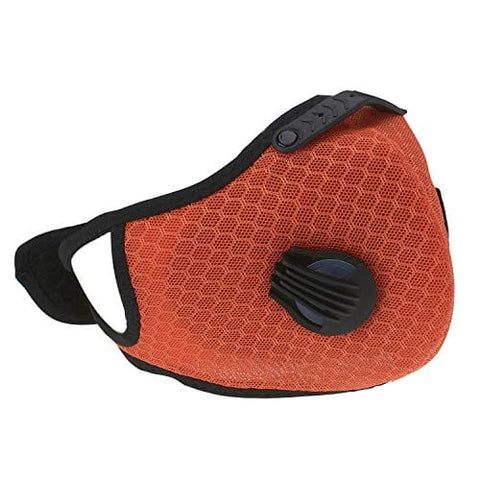 ASA Techmed Orange Sports Reusable Dual Air Breathing Valve Mask Cycling Mask Face Cover with Activated Carbon Filter - ASA TECHMED