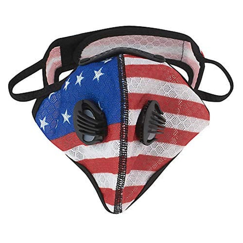 ASA Techmed Patriotic Reusable Dual Air Breathing Valve Face Mask Cover with Activated Carbon Filter - ASA TECHMED