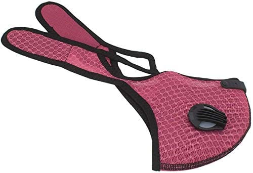 ASA Techmed Reusable Gym/Sports Face mask Dust Mask With FIlter and Dual Valve For easy breathing Adjustable for Running, Cycling and outdoor activities. (Activated Charcoal Filter) (Hot Pink) - ASA TECHMED