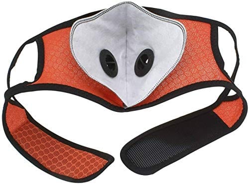 ASA Techmed Reusable Gym/Sports Face mask Dust Mask With FIlter and Dual Valve For easy breathing Adjustable for Running, Cycling and outdoor activities. (Activated Charcoal Filter) (Orange) - ASA TECHMED