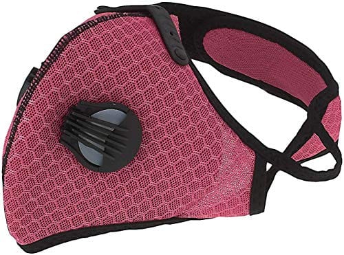 ASA Techmed Reusable Gym/Sports Face mask Dust Mask With FIlter and Dual Valve For easy breathing Adjustable for Running, Cycling and outdoor activities. (Activated Charcoal Filter) (Hot Pink) - ASA TECHMED