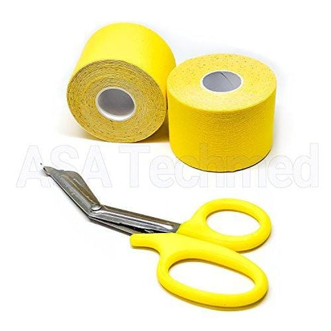 ASA Techmed Sport Kinesiology Tape with Free Matching Shear - 16.5 ft Uncut Roll - Best Pain Relief Adhesive for Muscles, Shin Splints, Knee & Shoulder - 24/7 Waterproof Therapeutic Aid - ASA TECHMED
