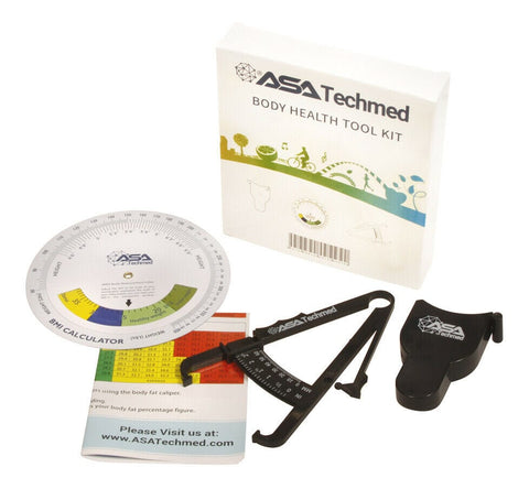 Body Health Toolkit - Body Fat Caliper Body Tape Measure BMI Calculator - ASA TECHMED