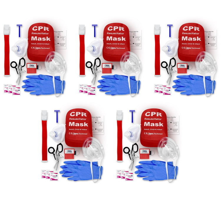CPR Rescue Mask Pocket Kit - Shears, Tourniquet & AED Razor - ASA TECHMED