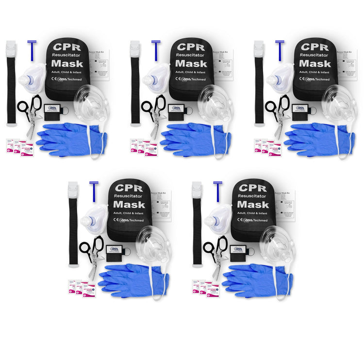 CPR Rescue Mask Pocket Kit - Shears, Tourniquet & AED Razor - ASA TECHMED