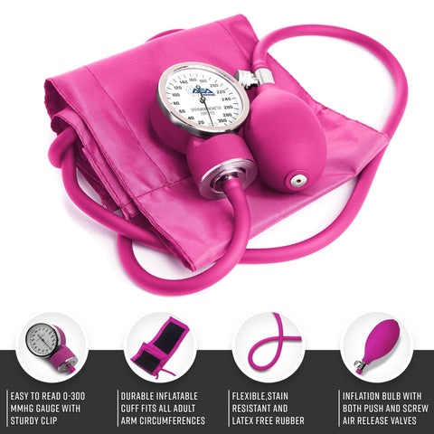 Dual Head Sprague Stethoscope and Sphygmomanometer Manual Blood Pressure Cuff Set with Case, Gift for Medical Students, Doctors, Nurses, EMT and Paramedics. - ASA TECHMED
