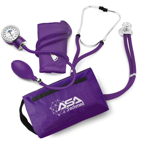 Dual Head Sprague Stethoscope and Sphygmomanometer Manual Blood Pressure Cuff Set with Case, Gift for Medical Students, Doctors, Nurses, EMT and Paramedics. - ASA TECHMED