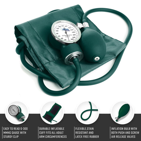 Dual Head Sprague Stethoscope and Sphygmomanometer Manual Blood Pressure Cuff Set with Case, Gift for Medical Students, Doctors, Nurses, EMT and Paramedics. - ASA TECHMED