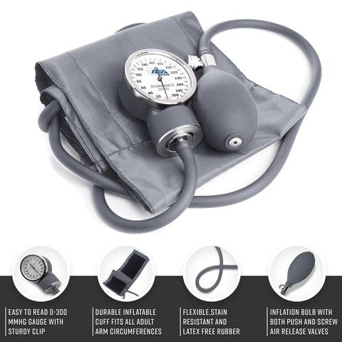 Dual Head Sprague Stethoscope and Sphygmomanometer Manual Blood Pressure Cuff Set with Case, Gift for Medical Students, Doctors, Nurses, EMT and Paramedics. - ASA TECHMED