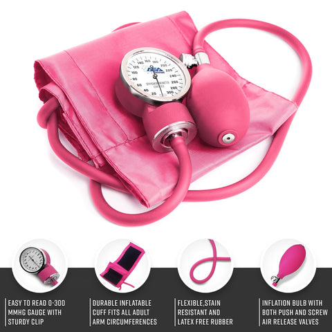 Dual Head Sprague Stethoscope and Sphygmomanometer Manual Blood Pressure Cuff Set with Case, Gift for Medical Students, Doctors, Nurses, EMT and Paramedics. - ASA TECHMED