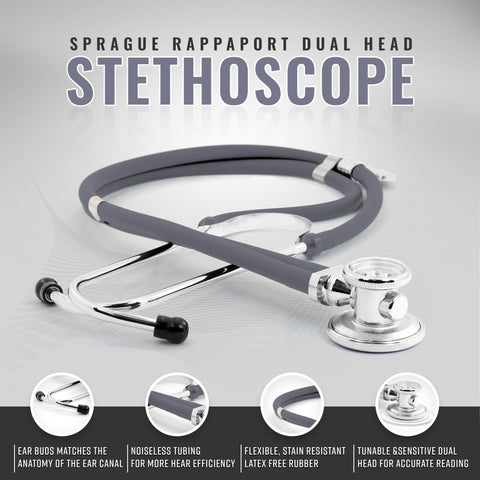 Dual Head Sprague Stethoscope and Sphygmomanometer Manual Blood Pressure Cuff Set with Case, Gift for Medical Students, Doctors, Nurses, EMT and Paramedics. - ASA TECHMED