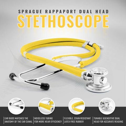 Dual Head Sprague Stethoscope and Sphygmomanometer Manual Blood Pressure Cuff Set with Case, Gift for Medical Students, Doctors, Nurses, EMT and Paramedics. - ASA TECHMED