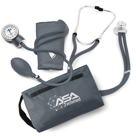 Dual Head Sprague Stethoscope and Sphygmomanometer Manual Blood Pressure Cuff Set with Case, Gift for Medical Students, Doctors, Nurses, EMT and Paramedics. - ASA TECHMED