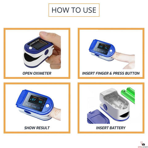EMS XTRM Fingertip Pulse Oximeter - Portable SpO2 Heart Rate Monitor for Accurate Blood Oxygen Saturation Tracking - ASA TECHMED