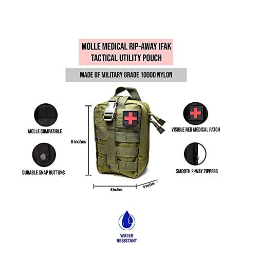 EMT Molle Pouch/ IFAK Pouch - Medical First Aid Kit Utility Pouch - ASA TECHMED