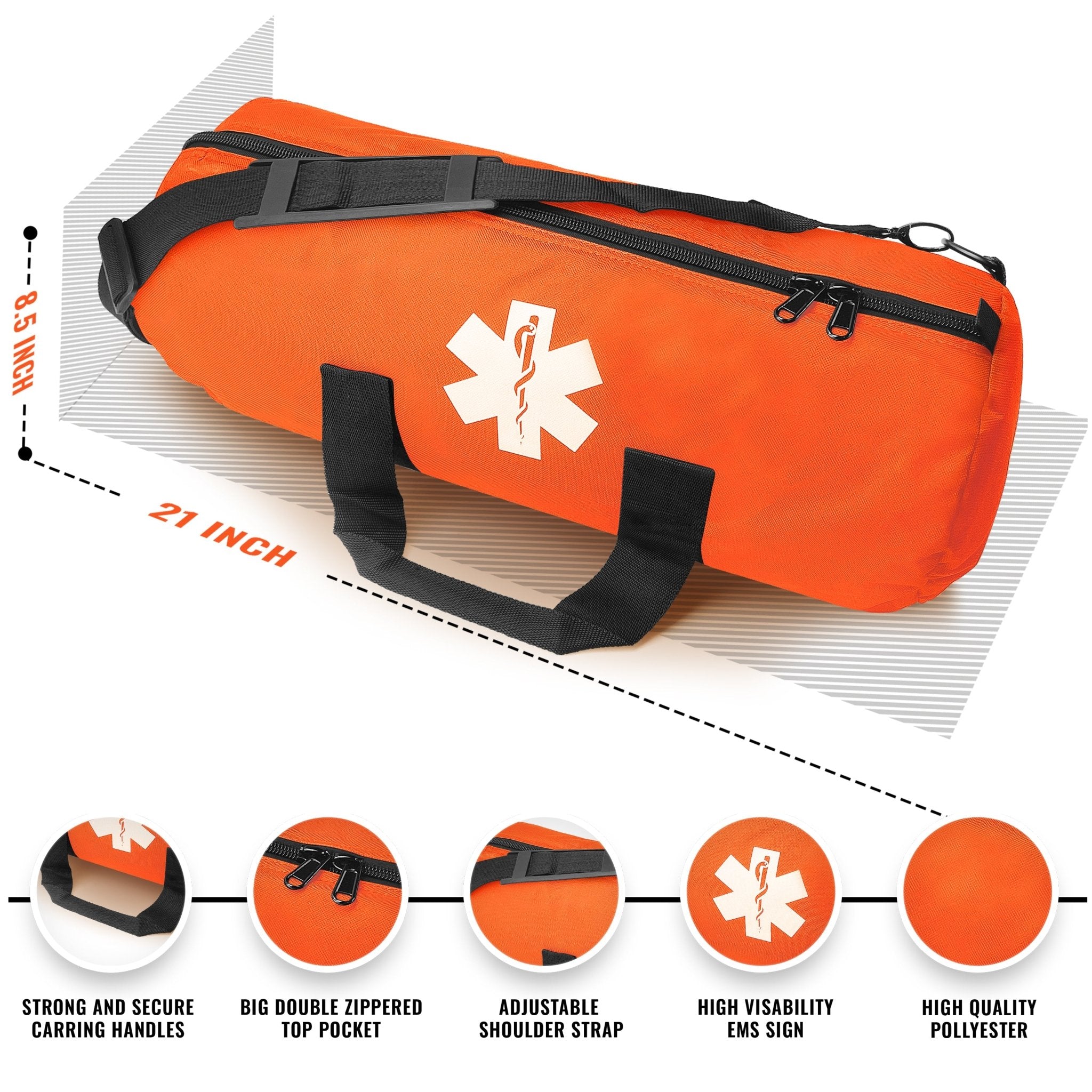 EMT Oxygen Tank Duffle Bag | D-Cylinder Carrier | ASA Techmed