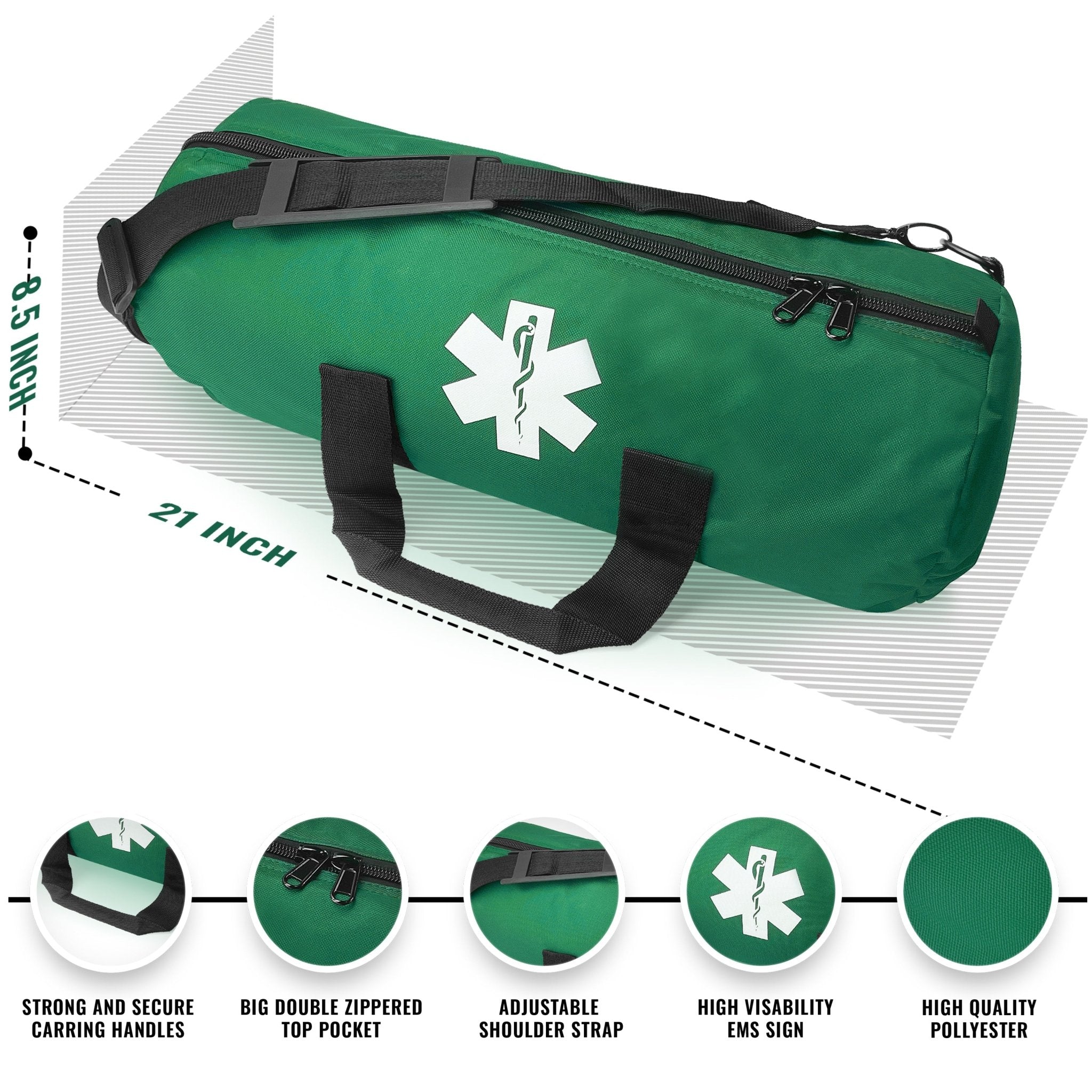 EMT Oxygen Tank Duffle Bag - D Cylinder Carrier & Sleeve - ASA TECHMED