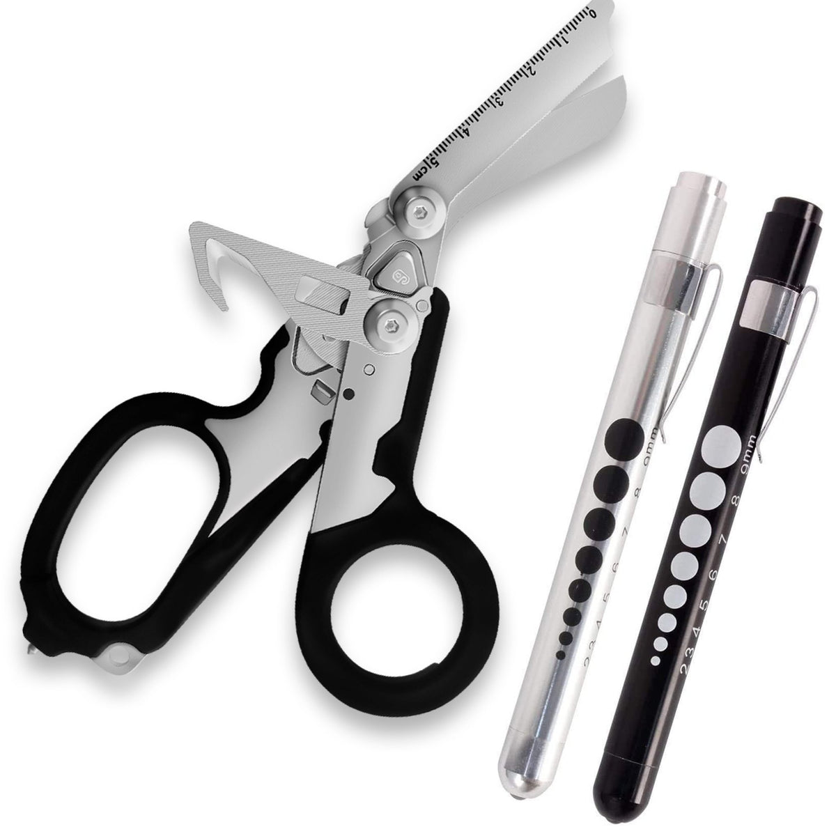 EMT Trauma Shears & LED Penlight Set - Medical Scissors Combo - ASA TECHMED
