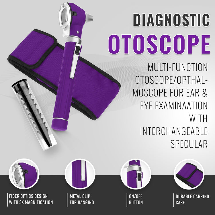 Fiber Optic Mini Pocket Otoscope Set with Case & Extra Bulb - ASA TECHMED