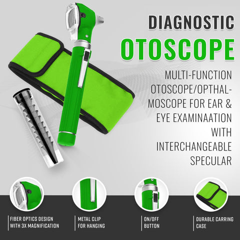 Fiber Optic Mini Pocket Otoscope Set with Case & Extra Bulb - ASA TECHMED