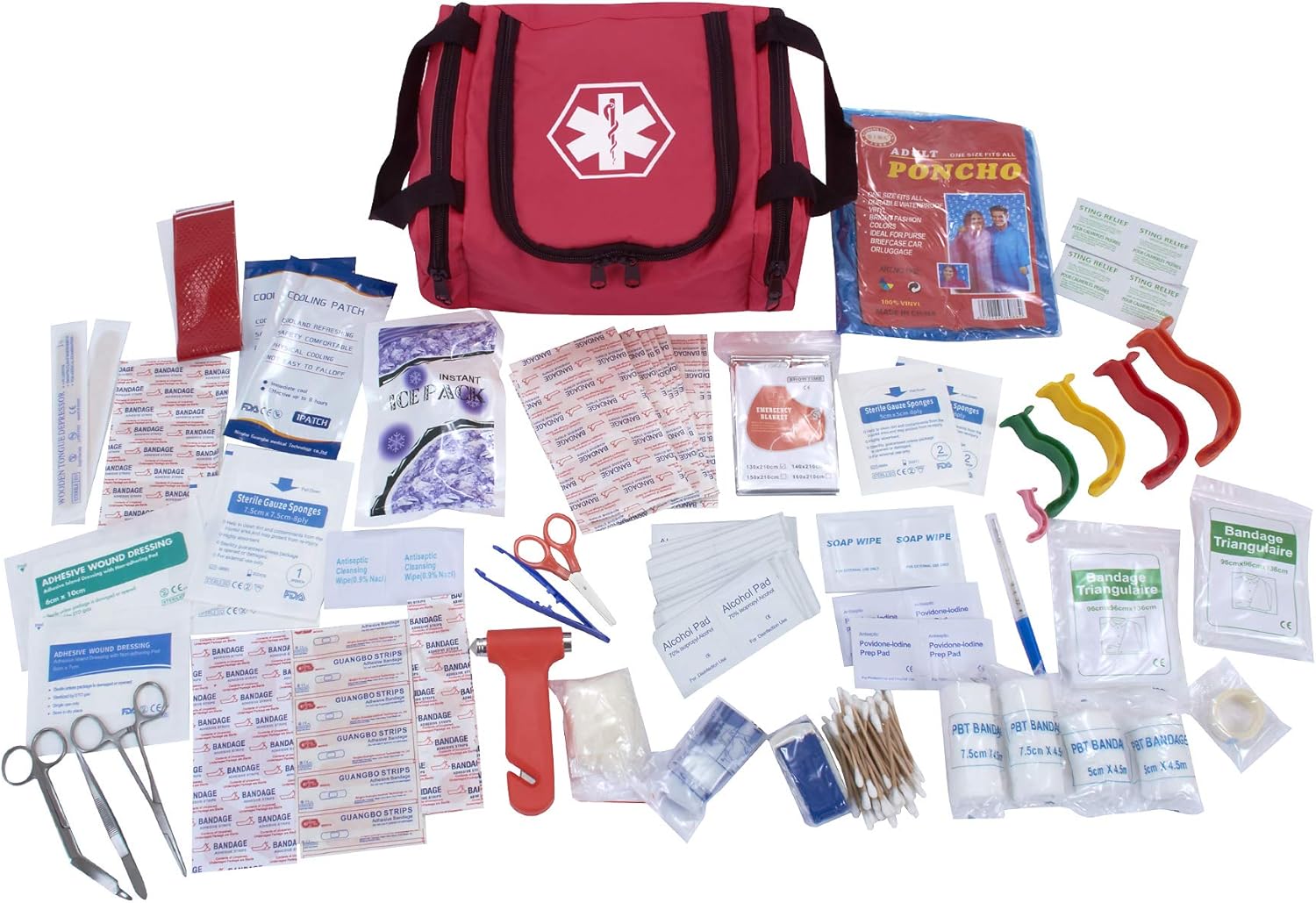 Fully Stocked Emergency Survival First Aid Kit - Assorted Colors - ASA TECHMED