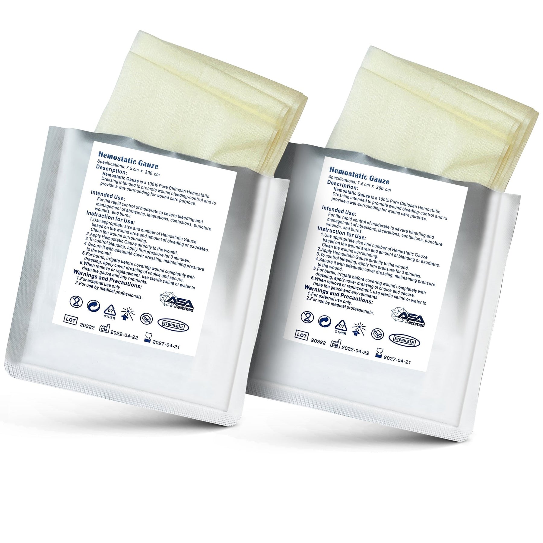 Hemostatic Gauze for Bleed Control – 7.5 x 180cm & 7.5 x 300cm
