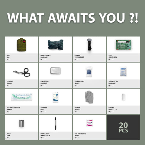 IFAK Trauma Kit – Tactical First Aid Kit with Tourniquet, Chest Seal & Airway Tools - ASA TECHMED