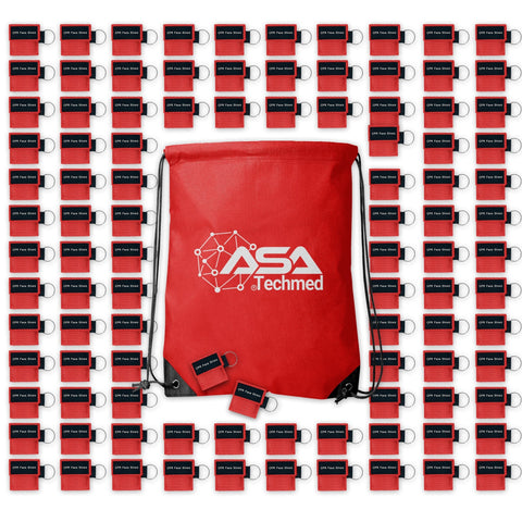 Keychain CPR Face Shield Mask with One - Way Valve (100 - Pack) - ASA TECHMED