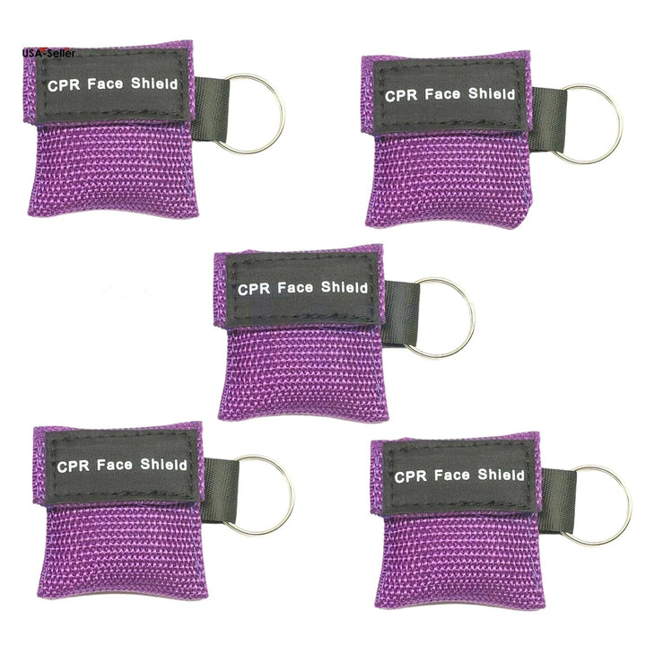 Keychain CPR Masks with One - Way Valve 5 - Pack - Assorted Colors - ASA TECHMED