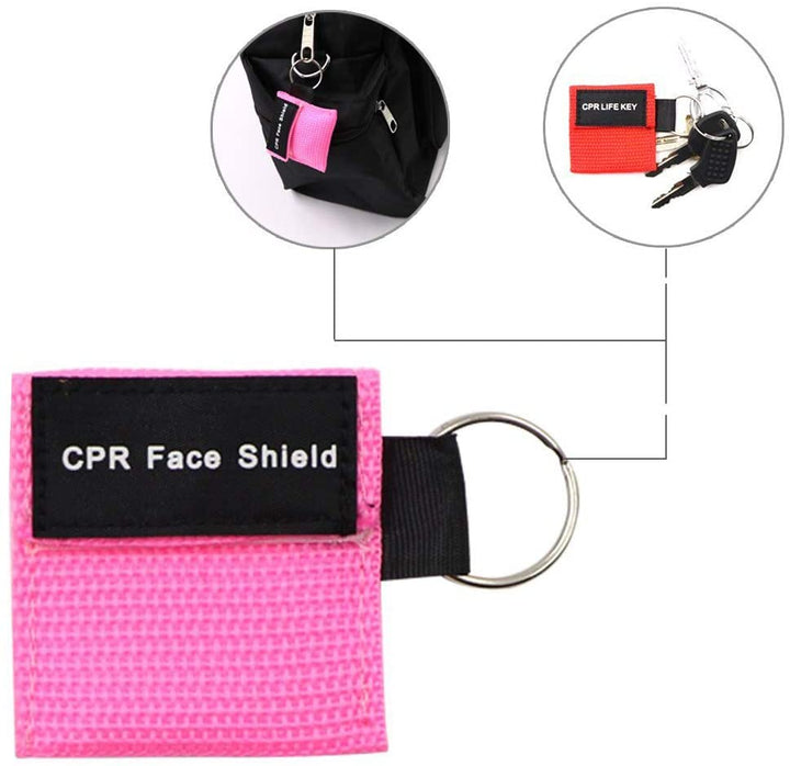 Keychain CPR Masks with One - Way Valve (50 - Pack) - Assorted Colors - ASA TECHMED